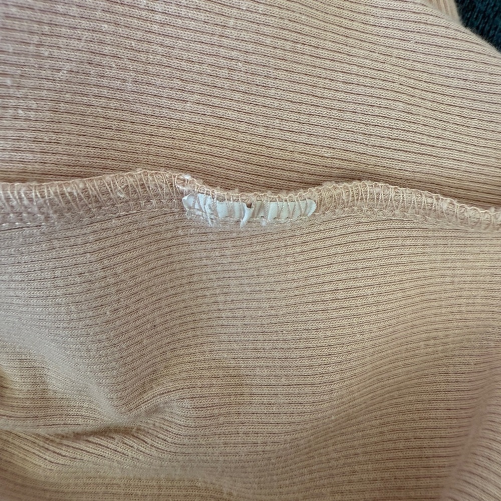 Zara Blush Pink Ribbed Crop Polo Top Size Large - Picture 5 of 6